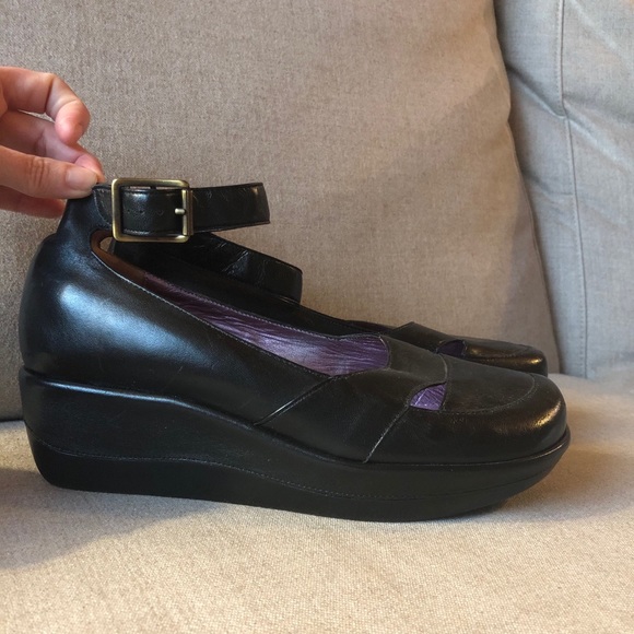 Robert Clergerie Espace Black Platform Wedges - Picture 3 of 9
